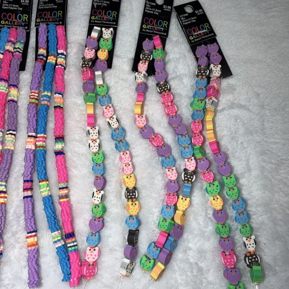 Vinyl Disc Beads 15 full strands of 200+ beads per strand New By Color Gallery